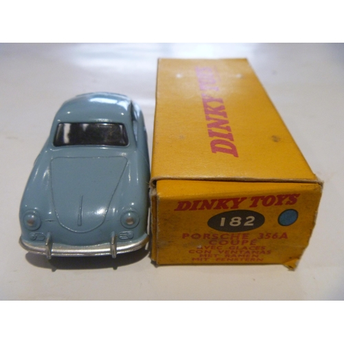 166 - ORIGINAL DINKY TOYS BOXED PORSCHE 356A CAR (MODEL IS EXCELLENT, BOX IS GOOD)