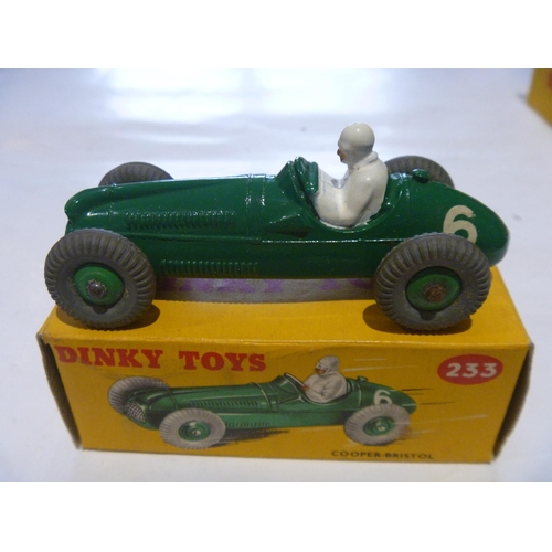 167 - ORIGINAL DINKY TOYS BOXED COOPER BRISTOL RACING CAR (MODEL IS EXCELLENT, BOX IS VERY GOOD)