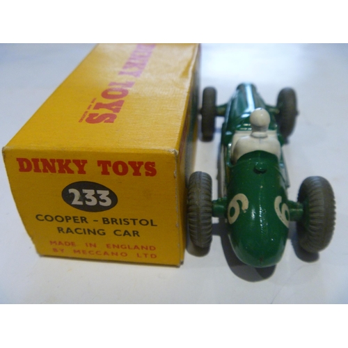 167 - ORIGINAL DINKY TOYS BOXED COOPER BRISTOL RACING CAR (MODEL IS EXCELLENT, BOX IS VERY GOOD)