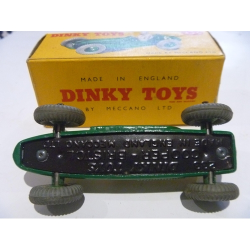 167 - ORIGINAL DINKY TOYS BOXED COOPER BRISTOL RACING CAR (MODEL IS EXCELLENT, BOX IS VERY GOOD)