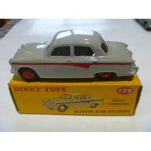 174 - ORIGINAL DINKY TOYS BOXED AUSTIN A105 SALOON (MODEL IS EXCELLENT, BOX IS EXCELLENT)