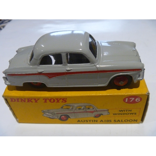 174 - ORIGINAL DINKY TOYS BOXED AUSTIN A105 SALOON (MODEL IS EXCELLENT, BOX IS EXCELLENT)