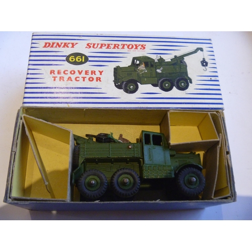 61 - ORIGINAL DINKY TOYS BOXED 661 RECOVERY TRACTOR HOOK NEEDS RE-STRINGING