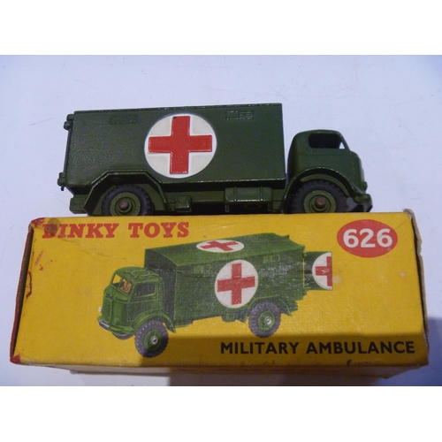 73 - ORIGINAL DINKY TOYS BOXED 626 MILITARY AMBULANCE (MODEL IS VERY GOOD BOX IS VERY GOOD)