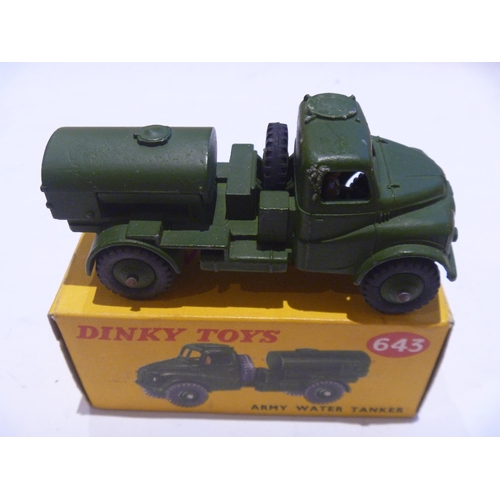 75 - ORIGINAL DINKY TOYS BOXED ARMY WATER TANKER (MODEL IS VERY GOOD BOX IS VERY GOOD)