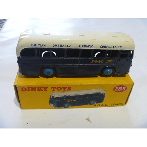 95 - ORIGINAL DINKY TOYS BOXED BOAC COACH (MODEL IS VERY GOOD BOX IS VERY GOOD)