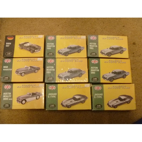CLASSIC SPORTSCAR COLLECTION 1:43 MODELS x9