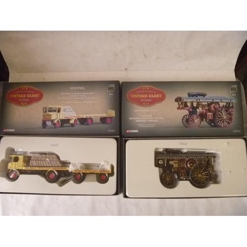 2 CORGI VINTAGE GLORY OF STEAM SENTINEL AND FOWLER IN EXCELLENT ORDER