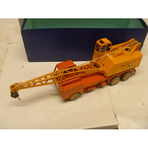 133 - DINKY TOYS VINTAGE BOXED COLES LORRY MOUNTED CRANE, BOX LID WITH 2 SPLITS