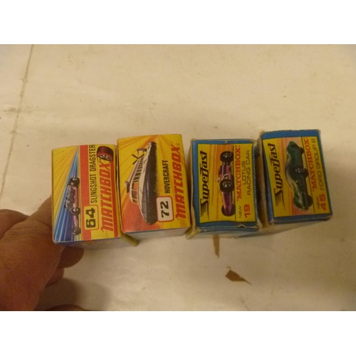 148 - 4 LESNEY MATCHBOX BOXED SUPERFAST MODELS 2 WITH WEAR