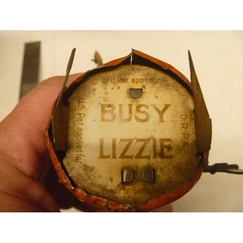 171 - DISTLER GERMANY BUSY LIZZIE TINPLATE MECHANICAL TOY, MOTORS WORKS BUT FUNCTION IS RESTRICTED