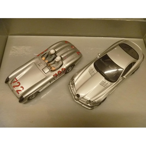 219 - SCALEXTRIC SLOT CAR - MERCEDES BENZ MILLE MIGLIA SET (SLOT CARS HAVE BEEN REMOVED FROM THEIR BOXES A... 