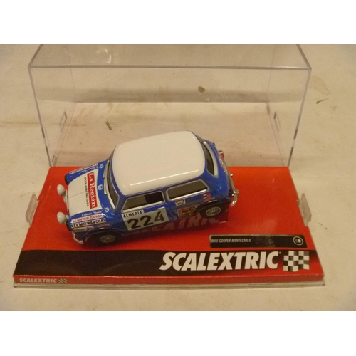 SCALEXTRIC SLOT CAR MINI COOPER MONTE CARLO SLOT CARS HAVE BEEN REMOVED FROM THEIR BOXES AT SOME