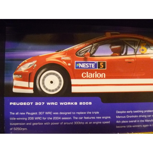 246 - SCALEXTRIC SLOT CAR - PEUGEOT 307 WRC WORKS (SLOT CARS HAVE BEEN REMOVED FROM THEIR BOXES AT SOME PO... 