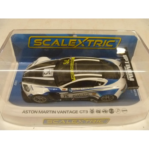 254 - SCALEXTRIC SLOT CAR - ASTON MARTIN VANTAGE GT 3 #75 (SLOT CARS HAVE BEEN REMOVED FROM THEIR BOXES AT... 