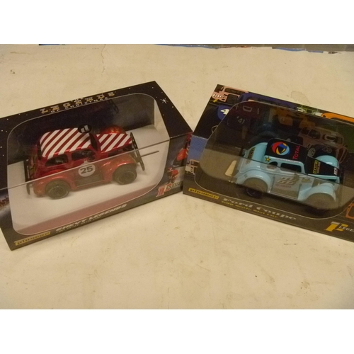 277 - PIONEER SLOT CARS - CHEVY LEGENDS AND FORD COUPE STOCK CARS (SLOT CARS HAVE BEEN REMOVED FROM THEIR ... 