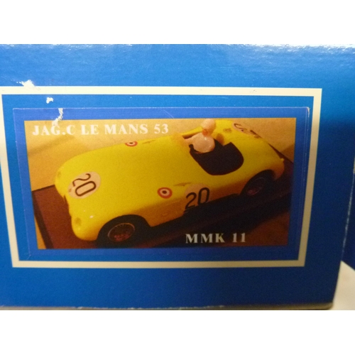 287 - MMK SLOT JAGUAR C TYPE LE MANS HANDBUILT - (SLOT CARS HAVE BEEN REMOVED FROM THEIR BOXES AT SOME POI... 