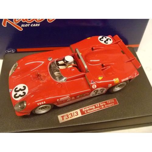 289 - RACER SLOT CARS BY SLOT IT SEBRING 12 HOURS 1970 (CARELESS GLUE REPAIR TO BONNET MOUNTED MIRROR) - (... 