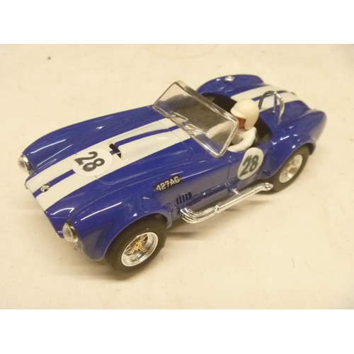 REPROTEC SLOT CAR AC COBRA WITH ROUNDELS ADDED - UNBOXED - CAREFUL LIGHT USE