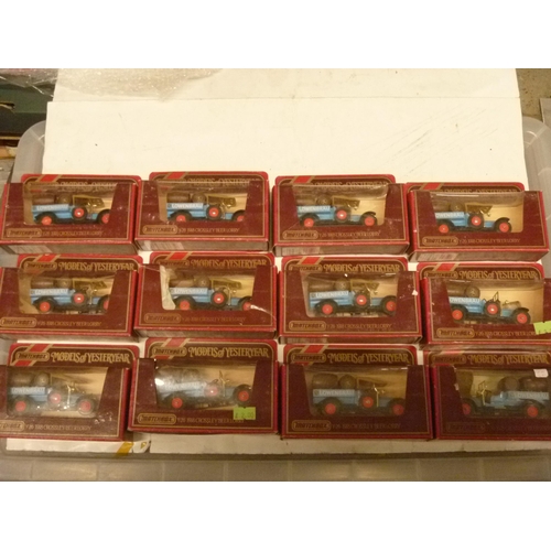44 - 12 IDENTICAL BOXED MATCHBOX MODELS OF YESTERYEAR CROSSLEY BEER LORRY