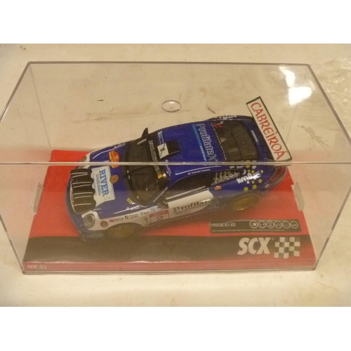 112 - SCALEXTRIC SLOT CAR - PORSCHE 911 GT3 (SLOT CARS HAVE BEEN REMOVED FROM THEIR BOXES AT SOME POINT BU... 