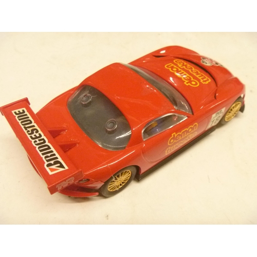 127 - SCALEXTRIC SLOT CAR UNBOXED - LIGHT USE TVR SPEED 8 REAR SPOILER GLUED ON BADLY