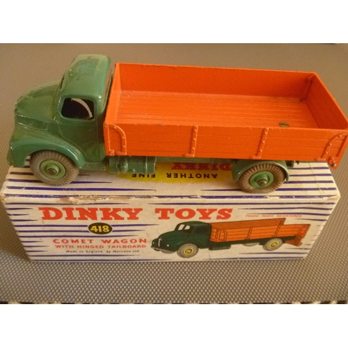 131 - VINTAGE DINKY TOYS LEYLAND COMET WAGON (DIECAST VERY GOOD BUT HARD TYRES WITH FLAT SPOTS, BOX GOOD B... 