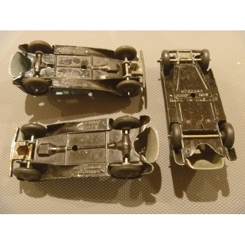 156 - ORIGINAL ENGLISH DINKY TOYS x3 ROLLS ROYCE AND ARMSTRONG SIDDELEY LIMOUSINE