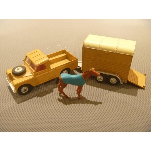 163 - CORGI TOYS LAND ROVER AND HORSE BOX