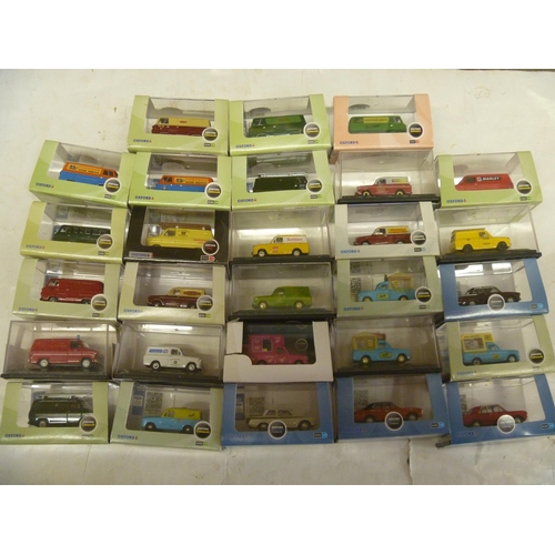 26 - 28 OXFORD DIECAST 1:76 SCALE RAILWAY LAYOUT MODELS MOSTLY FORD COMMERCIALS INCLUDING TRANSIT