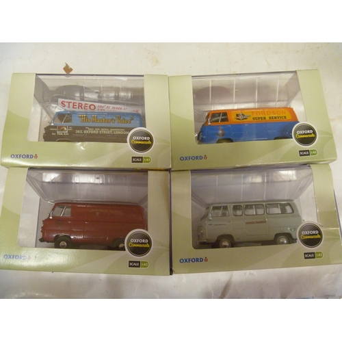29 - LOT OF 4 OXFORD DIECAST COMMERCIALS 1:43 SCALE FORD THAMES INCLUDING 