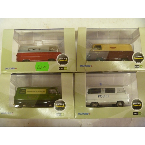 31 - LOT OF 4 OXFORD DIECAST COMMERCIALS 1:43 SCALE FORD THAMES INCLUDING 