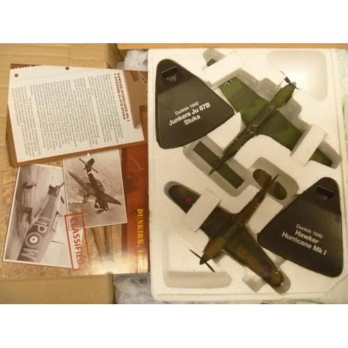 89 - ATLAS EDITIONS AIRCRAFT DUNKIRK 1940 JUNKER JU87 AND HAWKER HURRICANE MK1