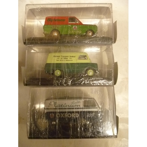 147 - 3 SUPER OXFORD DIECAST ROAD SHOW MODELS BEDFORD VAUXHALL AND PLATINUM EDITION