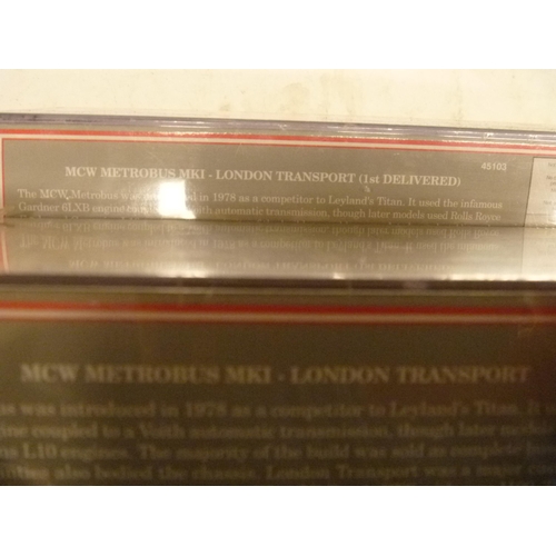 150 - 2 BOXED SEALED CORGI OOC THE ORIGINAL OMNIBUS COMPANY MCW METROBUS LONDON TRANSPORT (1ST DELIVERED)