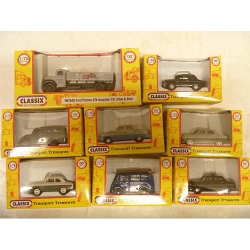 20 - CLASSIX TRANSPORT TREASURES 1:76 - LOT OF 8 NICELY DETAILED MODEL CARS AND COMMERCIALS INCLUDING FOR... 