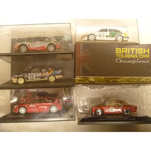 74 - 5 BOXED MODELS TOURING CAR AND RALLY CARS INCLUDING MARK ONE FORD ESCORT