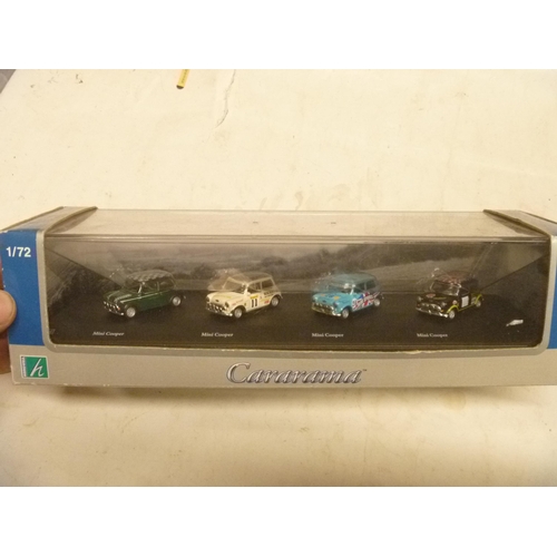 76 - CARARAMA 4 BOXED MINI COOPER MODELS GIFT SET