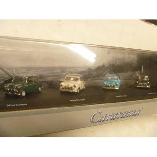 76 - CARARAMA 4 BOXED MINI COOPER MODELS GIFT SET