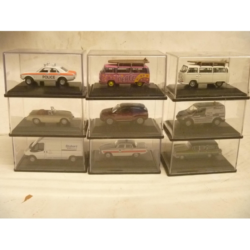 83 - OXFORD DIECAST 1:76 LOT OF 9 MIXED MODELS INCLUDING POPULAR CARS AND COMMERCIALS