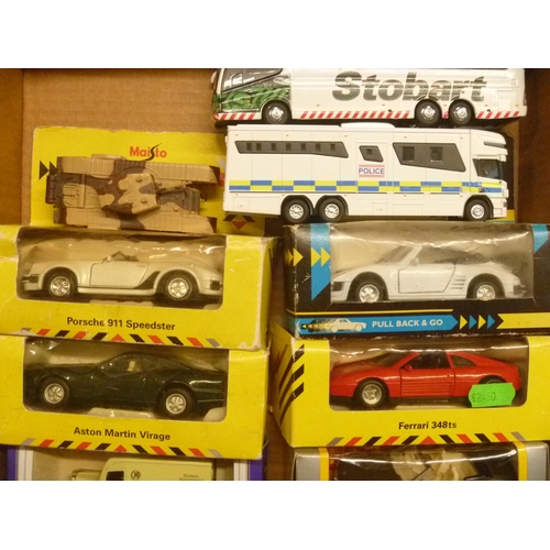 96 - MIXED LOTS OF BOXED AND UNBOXED DIECAST INCLUDING 3 BURAGO 4 SHELL SPORTCARS OXFORD DIECAST UNBOXED ... 