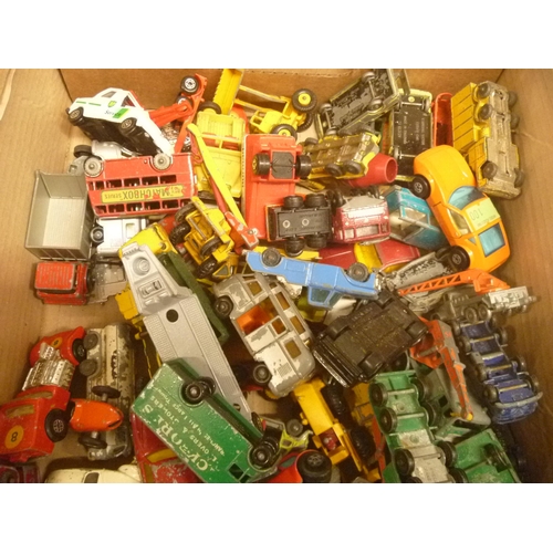 190 - QTY OF SIMILAR PLAYWORN VINTAGE DIECAST MOSTLY LESNEY MATCHBOX AND CORGI JUNIOR SIZED MODELS