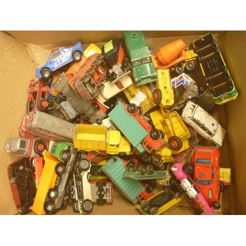 191 - QTY OF SIMILAR PLAYWORN VINTAGE DIECAST MOSTLY LESNEY MATCHBOX AND CORGI JUNIOR SIZED MODELS