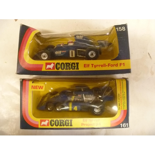 VINTAGE CORGI TOYS FORMULA ONE F1 CARS x2 ELF TYRRELL AND PROJECT 34 ...