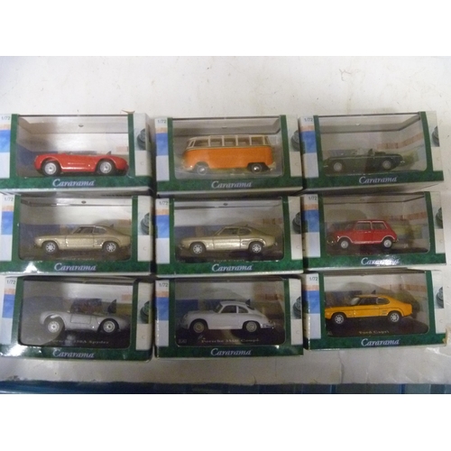 53 - SELECTION OF CARARAMA HARD PLASTIC CASED SMALL SCALE MODELS (SIMILAR TO OXFORD DIECAST)