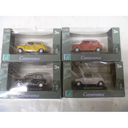 59 - 4 CARARAMA 1/43 SCALE MINI COOPER MODELS