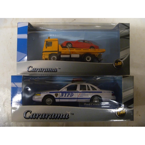 63 - 2 CARARAMA BOXED MODELS INCLUDING RECOVERY TRUCK AND NYPD POLICE CAR