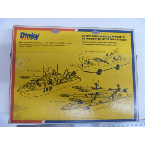 21 - DINKY TOYS VINTAGE SUBMRAINE CHASE BOAT IN ORIGINAL BOX