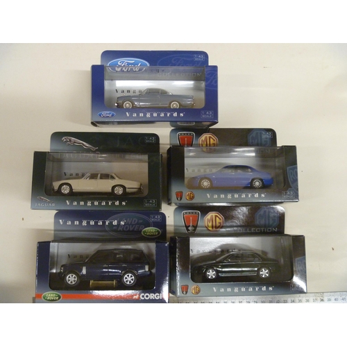 42 - 5 CORGI VANGUARDS FEATURING MG FORD RANGE ROVER