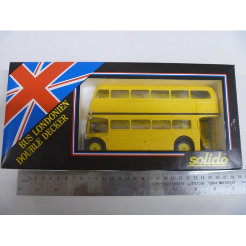 44 - SOLIDO DOUBLE DECKER BUS FINISHED IN YELLOW, POSSIBLE CODE 3?